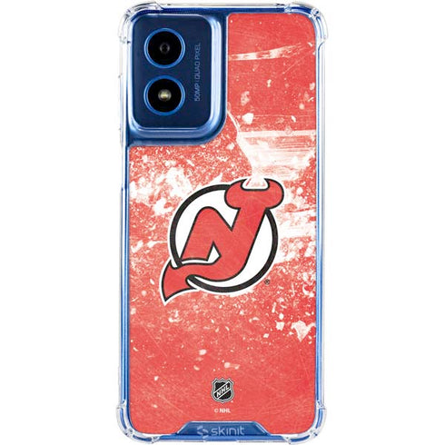 NHL New Jersey Devils Frozen Moto G 5G (2024) Clear Case