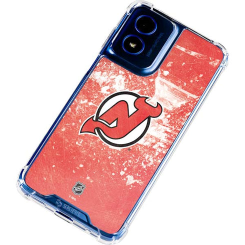 NHL New Jersey Devils Frozen Moto G 5G (2024) Clear Case