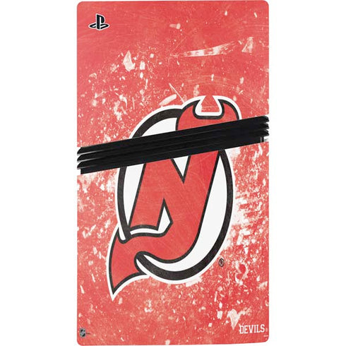 NHL New Jersey Devils Frozen PS5 Pro Disk Bundle Skin