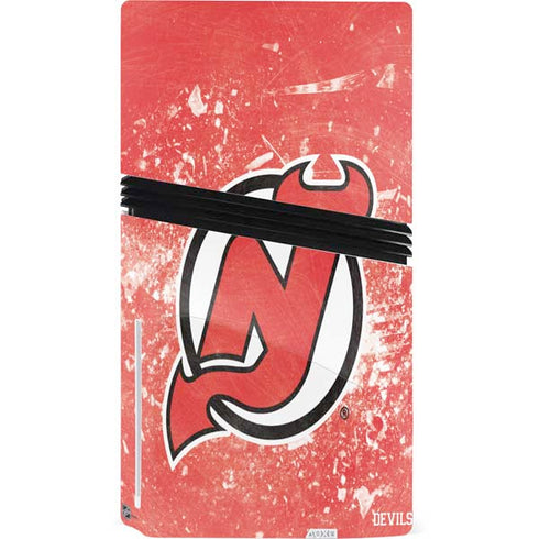 NHL New Jersey Devils Frozen PS5 Pro Disk Console Skin