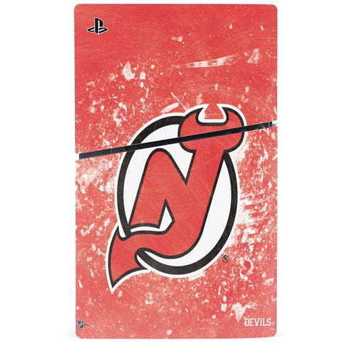 NHL New Jersey Devils Frozen PS5 Slim Digital Edition Console Skin