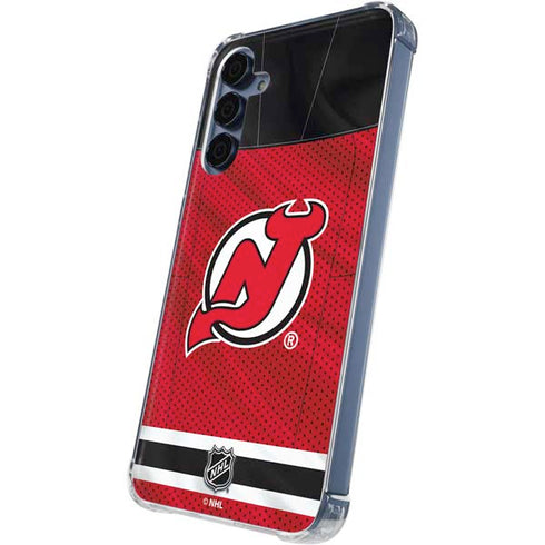NHL New Jersey Devils Home Jersey Galaxy A55 5G Clear Case