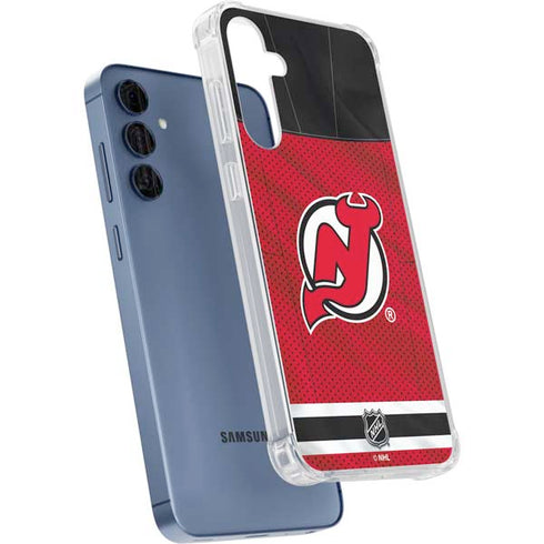 NHL New Jersey Devils Home Jersey Galaxy A55 5G Clear Case