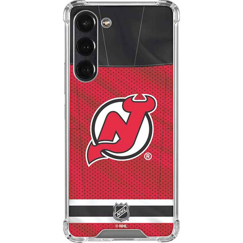 NHL New Jersey Devils Home Jersey Galaxy S24 FE Clear Case