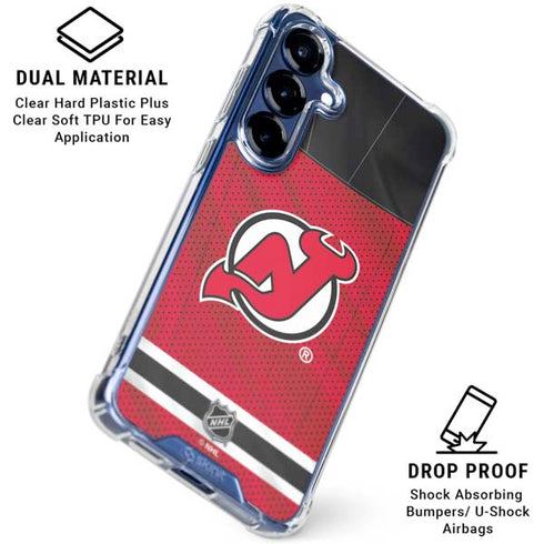 NHL New Jersey Devils Home Jersey Galaxy S25 FE Clear Case