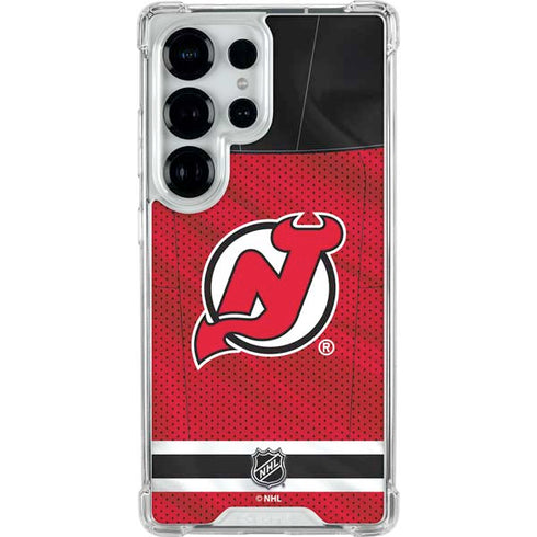 NHL New Jersey Devils Home Jersey Galaxy S25 Ultra Clear Case