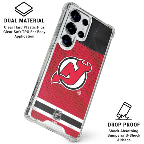 NHL New Jersey Devils Home Jersey Galaxy S25 Ultra Clear Case
