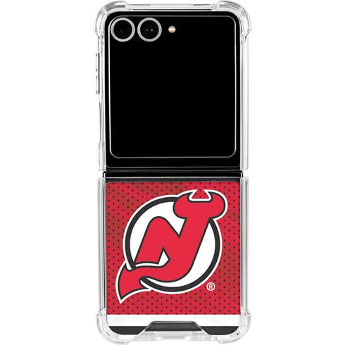 NHL New Jersey Devils Home Jersey Galaxy Z Flip7 Clear Case