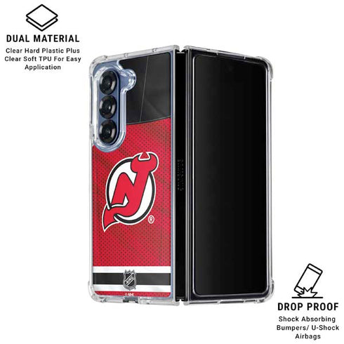 NHL New Jersey Devils Home Jersey Galaxy Z Fold6 Clear Case