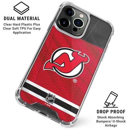 NHL New Jersey Devils Home Jersey iPhone 16 Pro Max Clear Case