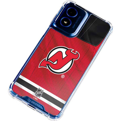 NHL New Jersey Devils Home Jersey Moto G 5G (2024) Clear Case