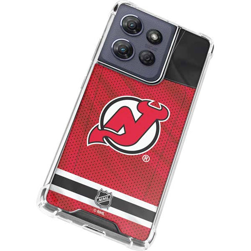 NHL New Jersey Devils Home Jersey Moto G Play 5G (2025) Clear Case