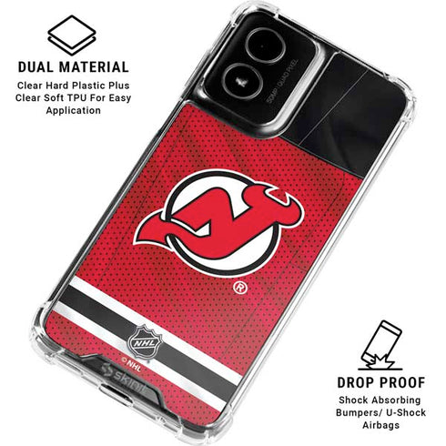 NHL New Jersey Devils Home Jersey Moto G Power 5G (2024) Clear Case