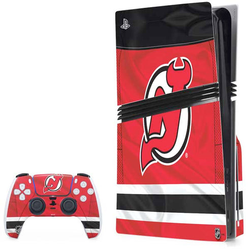NHL New Jersey Devils Home Jersey PS5 Pro Disk Bundle Skin