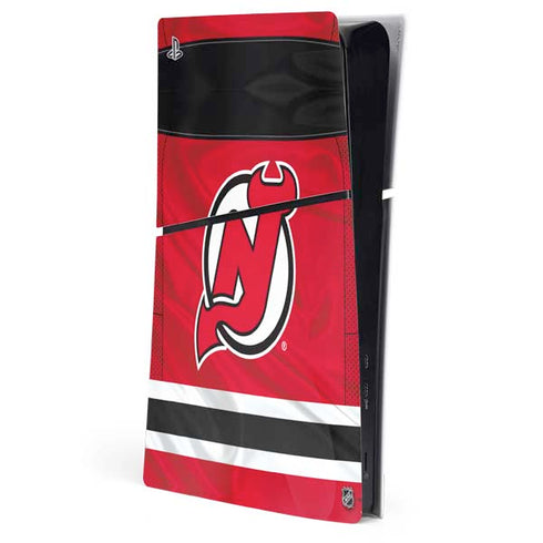 NHL New Jersey Devils Home Jersey PS5 Slim Digital Edition Console Skin
