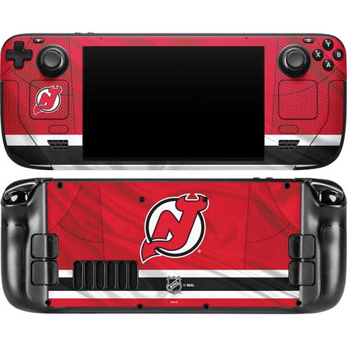 NHL New Jersey Devils Home Jersey Steam Deck Handheld Gaming Computer OLED Skin