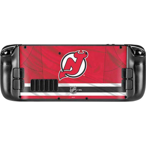 NHL New Jersey Devils Home Jersey Steam Deck Handheld Gaming Computer OLED Skin