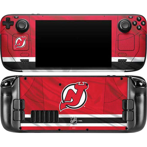 NHL New Jersey Devils Home Jersey Steam Deck Handheld Gaming Computer Skin