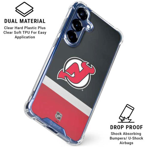 NHL New Jersey Devils Jersey Galaxy S25 Plus Clear Case