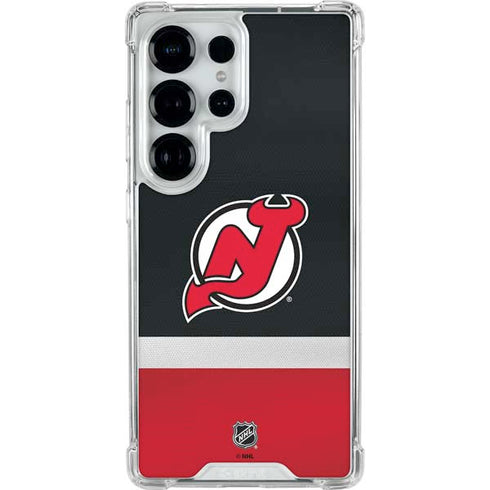 NHL New Jersey Devils Jersey Galaxy S25 Ultra Clear Case