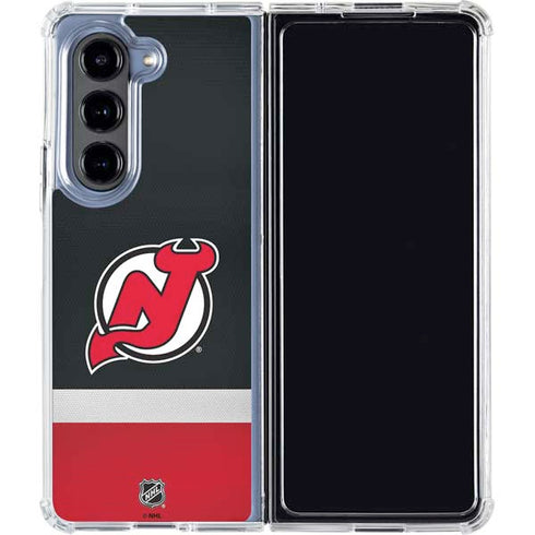 NHL New Jersey Devils Jersey Galaxy Z Fold5 5G Clear Case