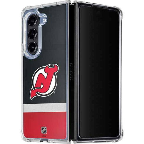 NHL New Jersey Devils Jersey Galaxy Z Fold5 5G Clear Case
