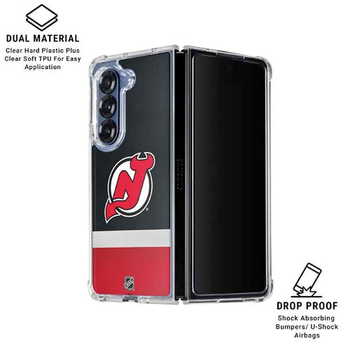 NHL New Jersey Devils Jersey Galaxy Z Fold6 Clear Case