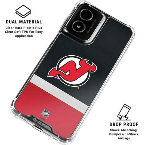 NHL New Jersey Devils Jersey Moto G Power 5G (2024) Clear Case