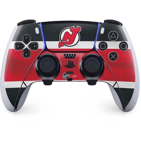 NHL New Jersey Devils Jersey PS5 DualSense Edge Pro Controller Skin
