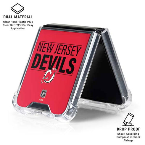 NHL New Jersey Devils Lineup Galaxy Z Flip6 Clear Case