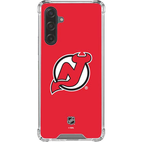 NHL New Jersey Devils Solid Background Galaxy A17 Clear Case