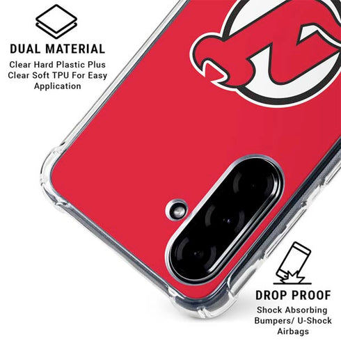 NHL New Jersey Devils Solid Background Galaxy A36 5G Clear Case