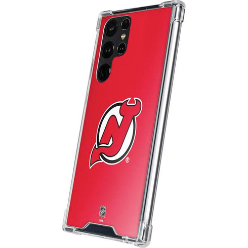 NHL New Jersey Devils Solid Background Galaxy S23 Ultra Clear Case