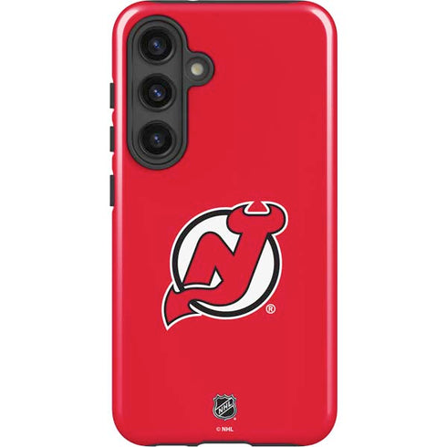 NHL New Jersey Devils Solid Background Galaxy S25 Impact Case