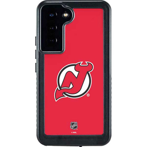 NHL New Jersey Devils Solid Background Galaxy S24 Plus Waterproof Case