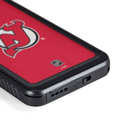 NHL New Jersey Devils Solid Background Galaxy S24 Plus Waterproof Case
