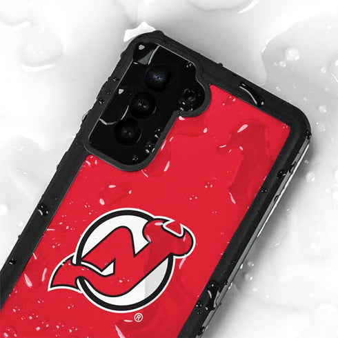 NHL New Jersey Devils Solid Background Galaxy S24 Plus Waterproof Case