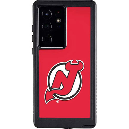 NHL New Jersey Devils Solid Background Galaxy S24 Ultra Waterproof Case