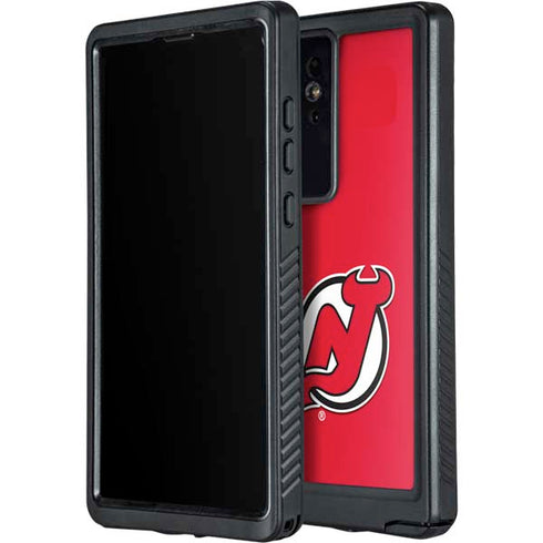 NHL New Jersey Devils Solid Background Galaxy S24 Ultra Waterproof Case