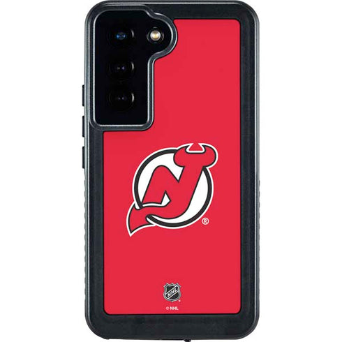 NHL New Jersey Devils Solid Background Galaxy S24 Waterproof Case