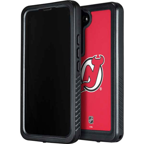 NHL New Jersey Devils Solid Background Galaxy S24 Waterproof Case