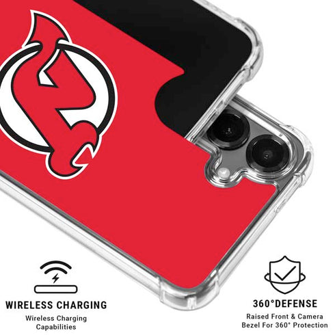 NHL New Jersey Devils Solid Background Galaxy S26 Clear Case