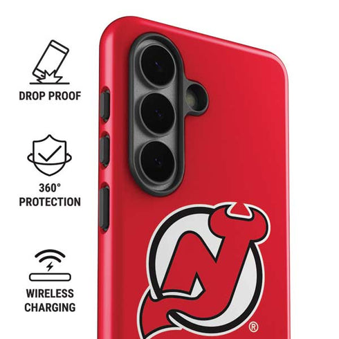 NHL New Jersey Devils Solid Background Galaxy S26 Plus Impact Case