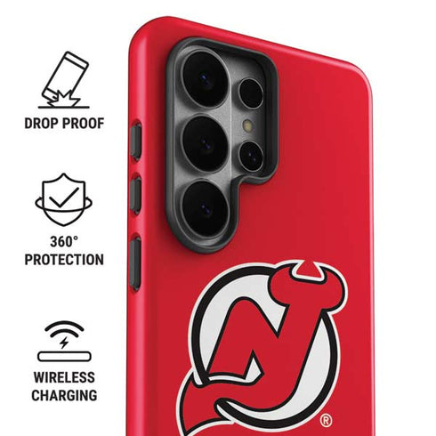 NHL New Jersey Devils Solid Background Galaxy S26 Ultra Impact Case