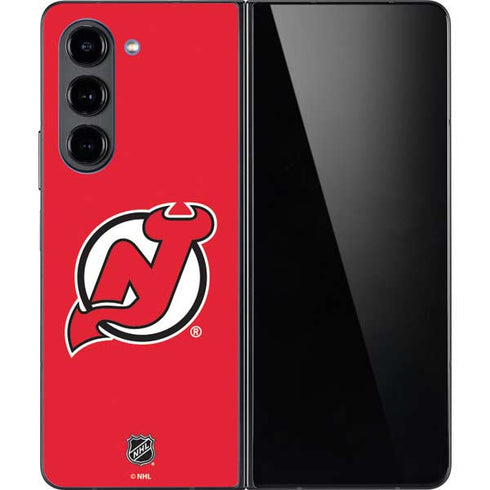 NHL New Jersey Devils Solid Background Galaxy Z Fold5 5G Skin