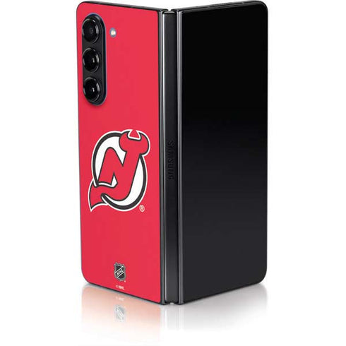 NHL New Jersey Devils Solid Background Galaxy Z Fold5 5G Skin