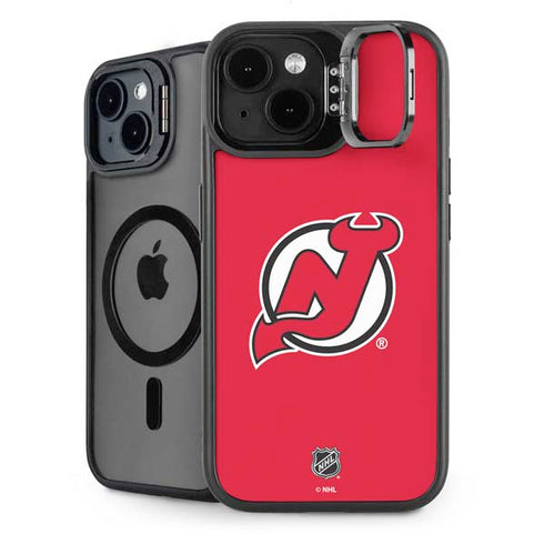 NHL New Jersey Devils Solid Background iPhone 14 Kickstand Case