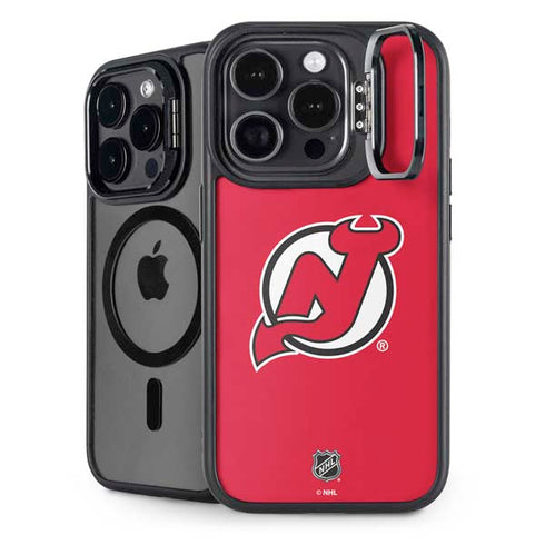 NHL New Jersey Devils Solid Background iPhone 14 Pro Max Kickstand Case