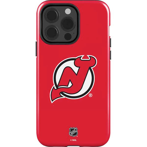 NHL New Jersey Devils Solid Background iPhone 15 Pro Impact Case