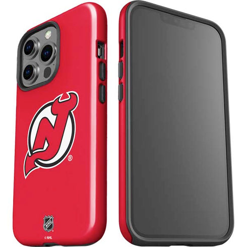NHL New Jersey Devils Solid Background iPhone 15 Pro Impact Case